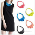 Multicolor Handmade Knit Woven Fluorescent Color Cotton Rope Necklace Pendant Fq-N217